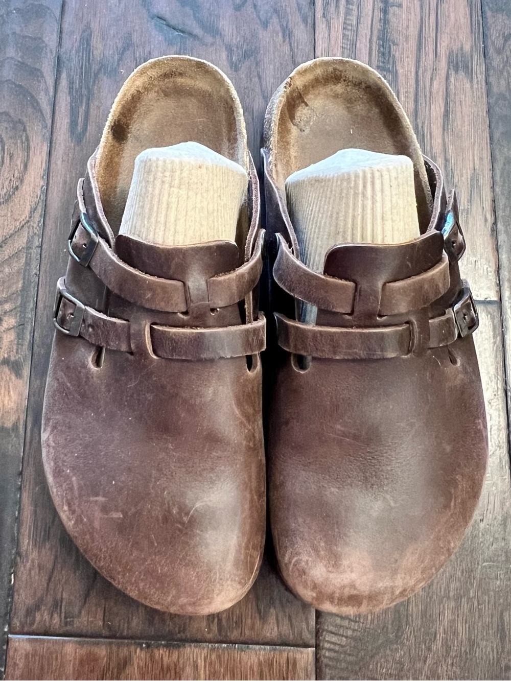 Birkenstock Birki’s Clogs Brown Leather Double Buckle